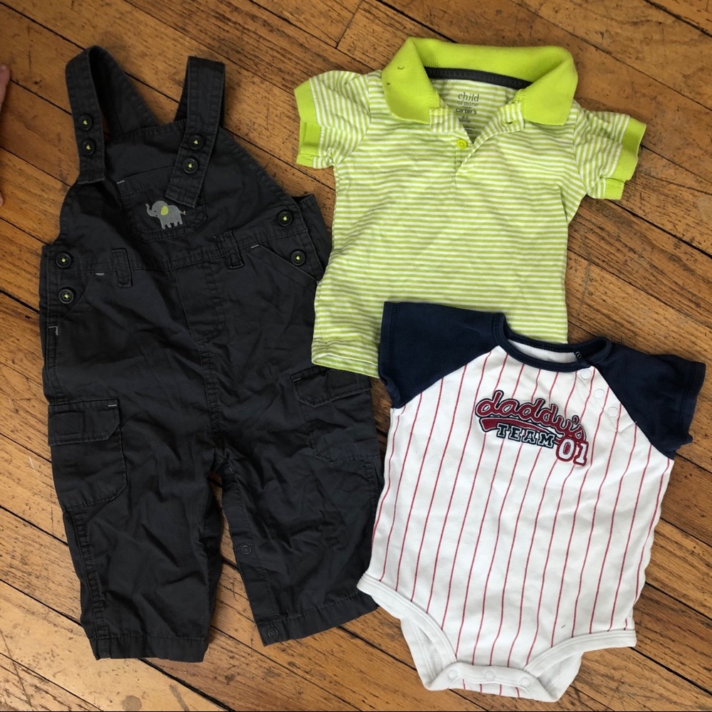 Gray Overall Set + Onesie